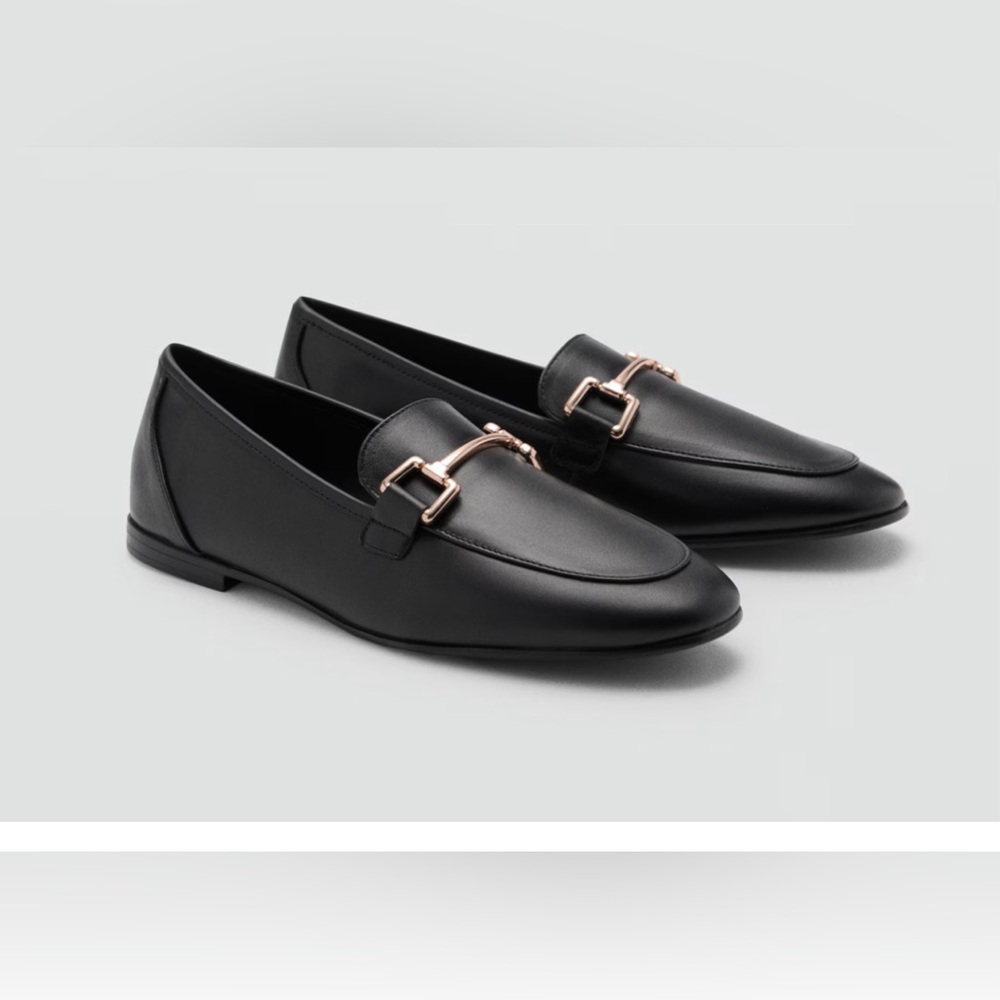 Mango Black leather loafer